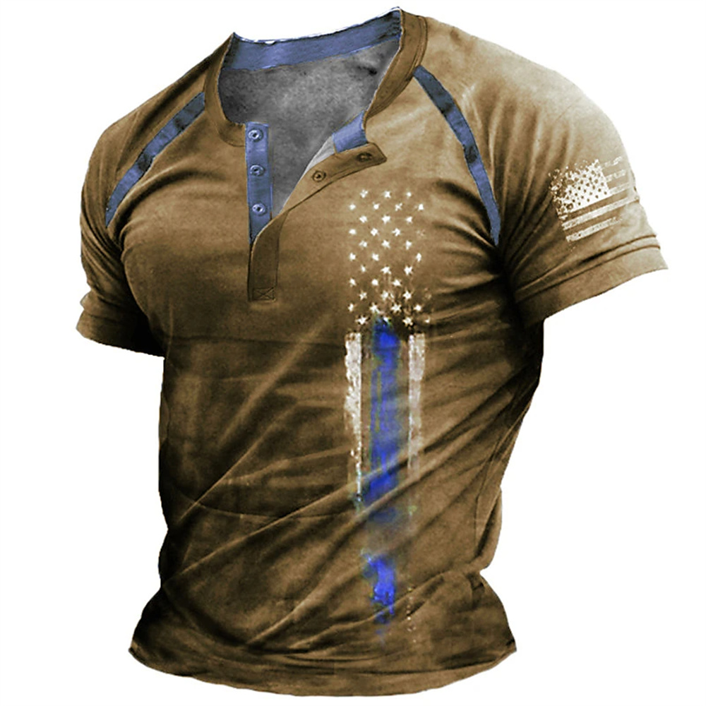 Vintage Fashion Jersey - Komik 3D Amerikan Bayrağı Baskı erkek
